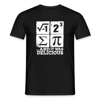 Pi, i und Sigma: Köstliche Mathematik - Männer T-Shirt - Schwarz - Vorne - AI Model Male 178 light (178cm)