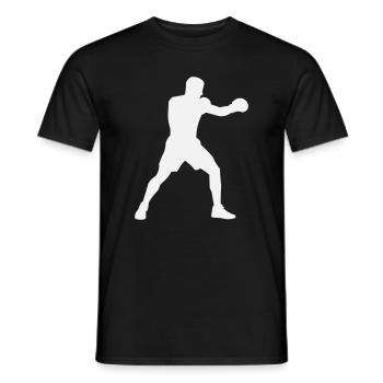 Boxsilhouette Kraftschub - Männer T-Shirt - Schwarz - Vorne - AI Model Male 178 light (178cm)