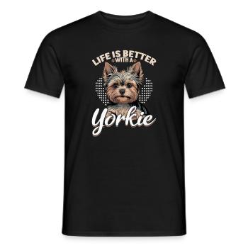 Yorkshire Terrier Yorkie Dog Breed - Men's T-Shirt - black - Front - AI Model Male 178 light (178cm)