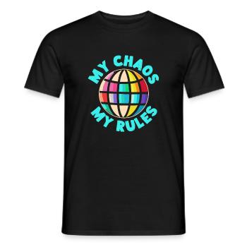 Pre K Teacher My Chaos My Rules Kindergarten - Men's T-Shirt - black - Front - AI Model Male 178 light (178cm)