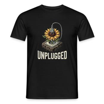 Fleur déconnectée - T-shirt homme - noir - Devant - AI Model Male 178 light (178cm)