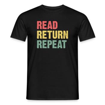 Read Return Repeat - Pastell Typo - Männer T-Shirt - Schwarz - Vorne - AI Model Male 178 light (178cm)