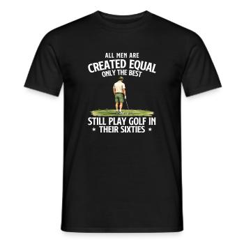 Best Men Golf In Their Sixties Humor - Men's T-Shirt - black - Front - AI Model Male 178 light (178cm)