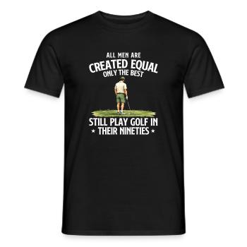 Best Men Golf In Their Nineties Humor - Men's T-Shirt - black - Front - AI Model Male 178 light (178cm)