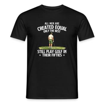 Best Men Golf In Their Fifties Humor - Men's T-Shirt - black - Front - AI Model Male 178 light (178cm)