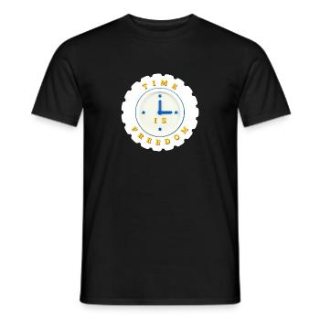 Zeit ist Freiheit - Männer T-Shirt - Schwarz - Vorne - AI Model Male 178 light (178cm)