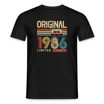 40th birthday, 40 years - Men's T-Shirt - black - Front - AI Model Male 178 light (178cm)