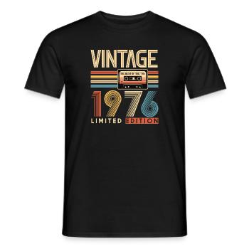 50 Year Anniversary, Vintage 1976 - Men's T-Shirt - black - Front - AI Model Male 178 light (178cm)