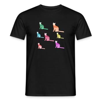 feline - Men's T-Shirt - black - Front - AI Model Male 178 light (178cm)