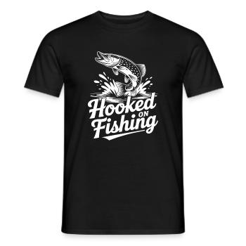Graphique de pêche accroché - T-shirt homme - noir - Devant - AI Model Male 178 light (178cm)