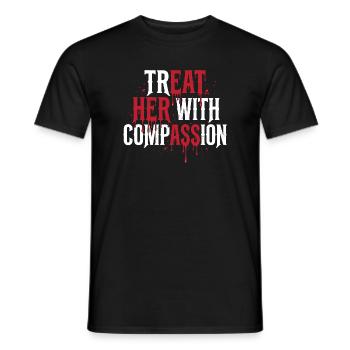 Traitez-la avec compassion - T-shirt homme - noir - Devant - AI Model Male 178 light (178cm)