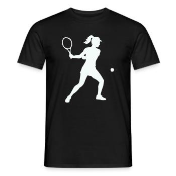 Tennis silhouette im Schwung - Männer T-Shirt - Schwarz - Vorne - AI Model Male 178 light (178cm)
