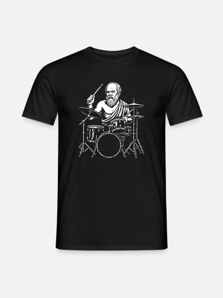 Ancient Socrates  Drummer Line Art - Men's T-Shirt - black