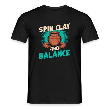Cadeaux pour les potiers trouvent Balance Pottery - T-shirt homme - noir - Devant - AI Model Male 178 light (178cm)