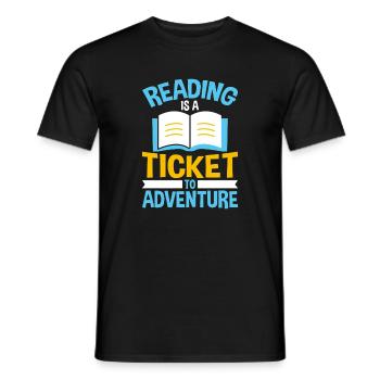 Lesen ist Ticket zu Abenteuern - Männer T-Shirt - Schwarz - Vorne - AI Model Male 178 light (178cm)