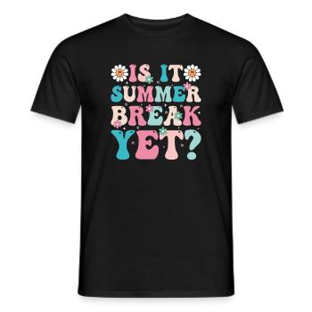 Sommerpause Retro-Blumen Schriftzug - Männer T-Shirt - Schwarz - Vorne - AI Model Male 178 light (178cm)