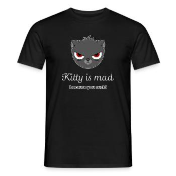 offended cat - Men's T-Shirt - black - Front - AI Model Male 178 light (178cm)