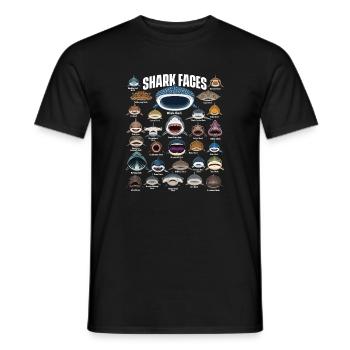 Shark Face Prédateur océanique Biologie marine - T-shirt homme - noir - Devant - AI Model Male 178 light (178cm)