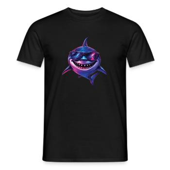 Cool Shark Sunglasses Ocean Beach Vibes - T-shirt homme - noir - Devant - AI Model Male 178 light (178cm)