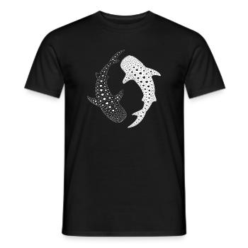Whale Shark Yin Yang Ocean Zen Marine - Men's T-Shirt - black - Front - AI Model Male 178 light (178cm)
