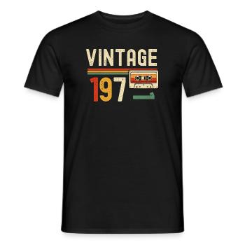 Cassette Vintage Années 70 - T-shirt homme - noir - Devant - AI Model Male 178 light (178cm)