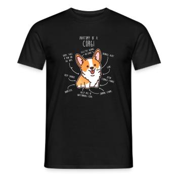 Corgi Dog Anatomy - Men's T-Shirt - black - Front - AI Model Male 178 light (178cm)