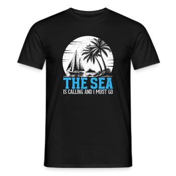La mer appelle et je dois y aller, capitaine voile voile - T-shirt homme - noir - Devant - AI Model Male 178 light (178cm)