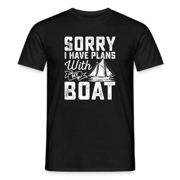 Désolé, j’ai des plans avec mon Boat Sailor Sail Capai - T-shirt homme - noir - Devant - AI Model Male 178 light (178cm)