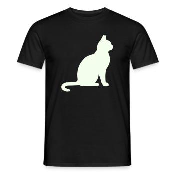 Moonlit Night Cat Silhouette - Men's T-Shirt - black - Front - AI Model Male 178 light (178cm)