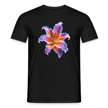 Leuchtende Lilie Abstraktes Florales Kunst  Motiv - Männer T-Shirt - Schwarz - Vorne - AI Model Male 178 light (178cm)