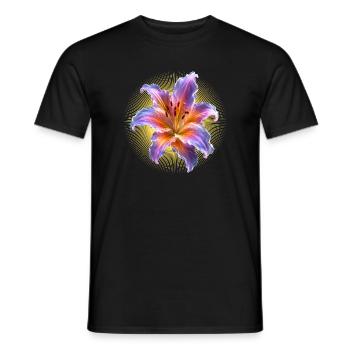 Leuchtende Lilie Florales Kunstmotiv - Männer T-Shirt - Schwarz - Vorne - AI Model Male 178 light (178cm)