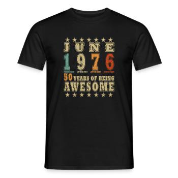 50e anniversaire juin 1976 - T-shirt homme - noir - Devant - AI Model Male 178 light (178cm)