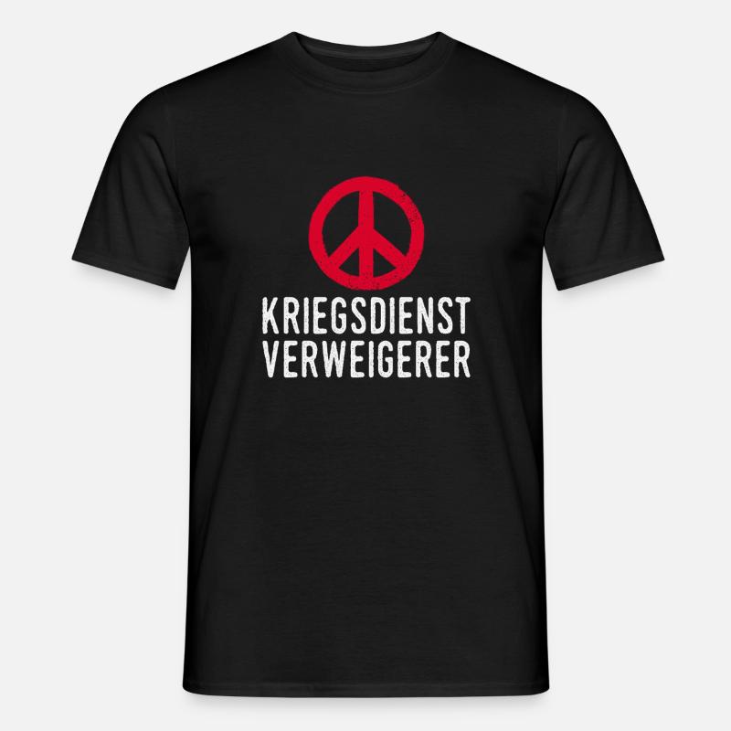 Kriegsdienst Verweigerer Peace Symbol - Männer T-Shirt - Schwarz