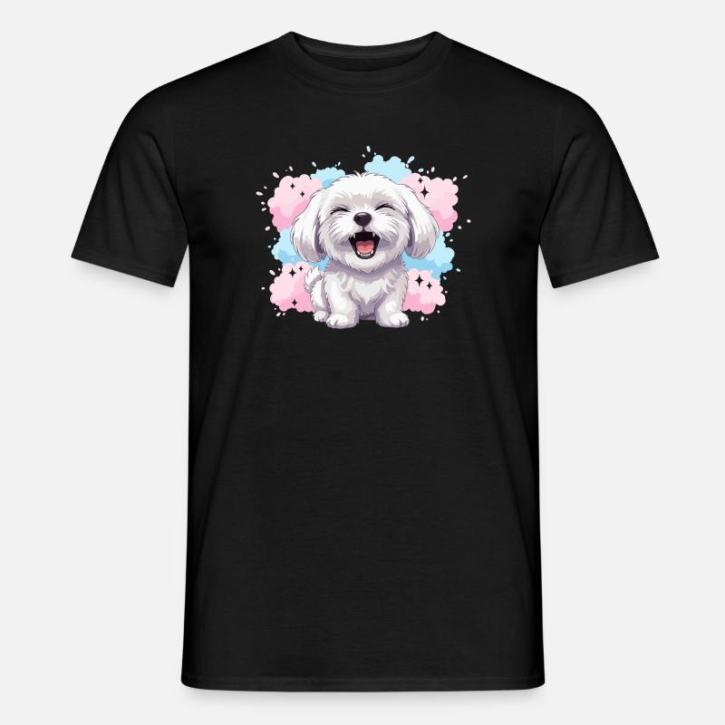 Éclaboussure pastel joyeuse et duveteuse - T-shirt homme - noir