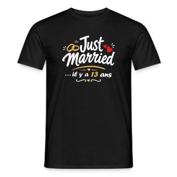 Just Married 13 Ans Heureux - T-shirt homme - noir - Devant - AI Model Male 178 light (178cm)