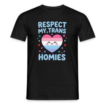 Mois de la fierté LGBTQ - Respect My Trans Homies - T-shirt homme - noir - Devant - AI Model Male 178 light (178cm)