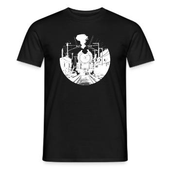 Croquis ferroviaire - T-shirt homme - noir - Devant - AI Model Male 178 light (178cm)