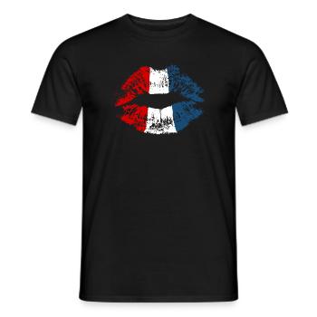 Néerlandais Holland Kiss Lipstick Couleur Hollande - T-shirt homme - noir - Devant - AI Model Male 178 light (178cm)