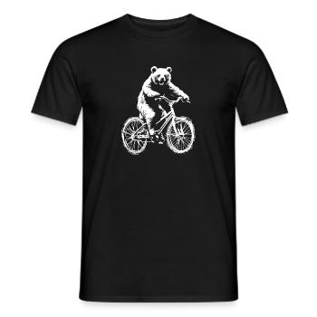 Funny Bicycle Bear - Men's T-Shirt - black - Front - AI Model Male 178 light (178cm)