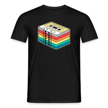 Vibrant Rainbow Cassette Tape - Men's T-Shirt - black - Front - AI Model Male 178 light (178cm)
