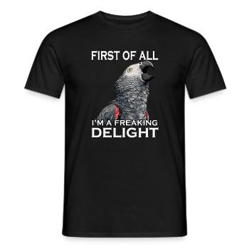 Graupapagei Vogel Humor Frecher Papagei Sarkasmus - Männer T-Shirt - Schwarz - Vorne - AI Model Male 178 light (178cm)