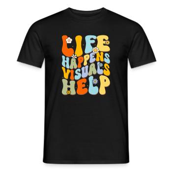 Joie de vivre colorful letters - Men's T-Shirt - black - Front - AI Model Male 178 light (178cm)