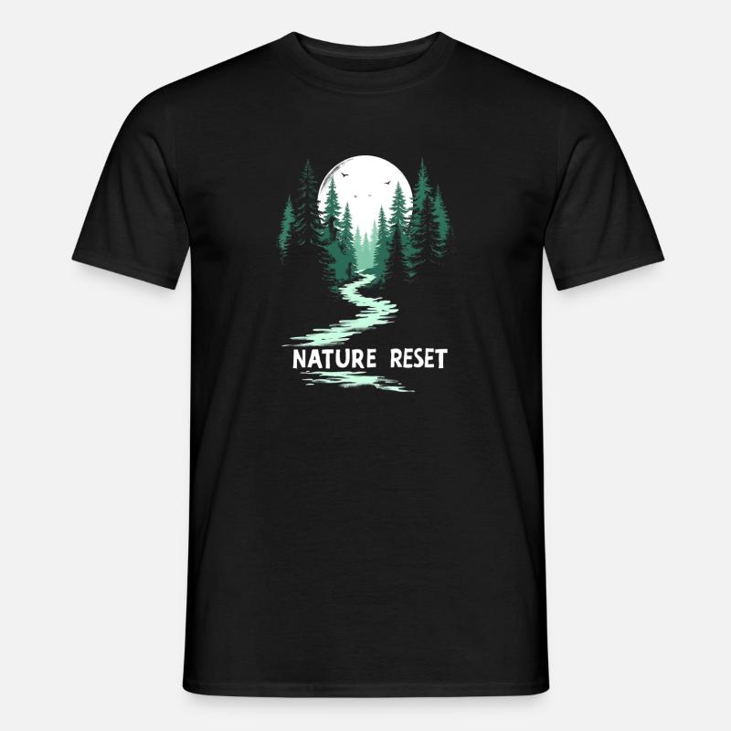 Wander Slowly Langsames Wandern Wald - Männer T-Shirt - Schwarz