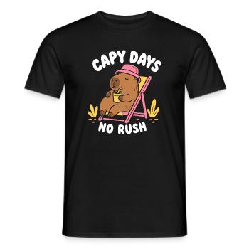 Capy Days No Rush Capybara - Männer T-Shirt - Schwarz - Vorne - AI Model Male 178 light (178cm)