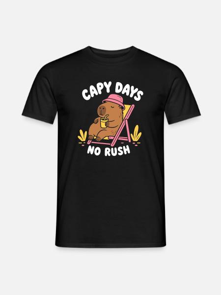 Capy Days No Rush Capybara - Men's T-Shirt - black