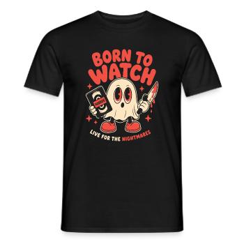 Born To Watch Horror Nightmares - Männer T-Shirt - Schwarz - Vorne - AI Model Male 178 light (178cm)