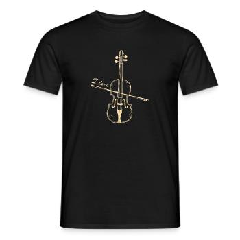 I Love Geige Violine - Klassische Musik Geschenk - Männer T-Shirt - Schwarz - Vorne - AI Model Male 178 light (178cm)