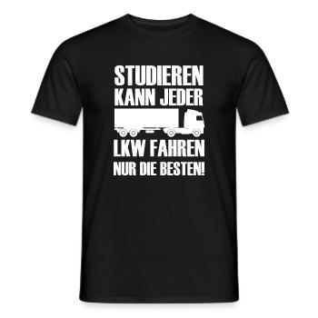 Studieren kann jeder LKW fahren nur die besten  - Männer T-Shirt - Schwarz - Vorne - AI Model Male 178 light (178cm)