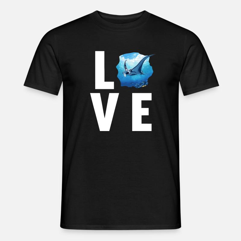 Rochen Mantarochen - Männer T-Shirt - Schwarz
