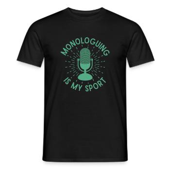 Monologue de théâtre musical : mon cadeau de théâtre sportif - T-shirt homme - noir - Devant - AI Model Male 178 light (178cm)